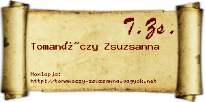 Tomanóczy Zsuzsanna névjegykártya